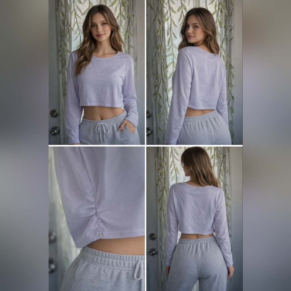 Yozy White Long Sleeve Women's Cropped Top